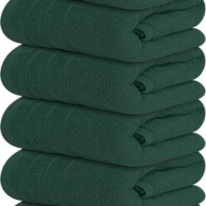 Tens Towels Pack of 6 Hand Towels, 100% Cotton, Lighter Weight, Quick to Dry, 16 x 28 Inches, Super Soft & Absorbent, Perfect for Bathroom & Kitchen, Dark Grey