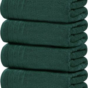 Tens Towels Pack of 4 Extra Large Bath Towels 30 x 60 Inches, 100% Cotton, Larger & Lighter Weight, Quicker to Dry, Super Soft and Absorbent, Perfect for Bathroom, Dark Grey