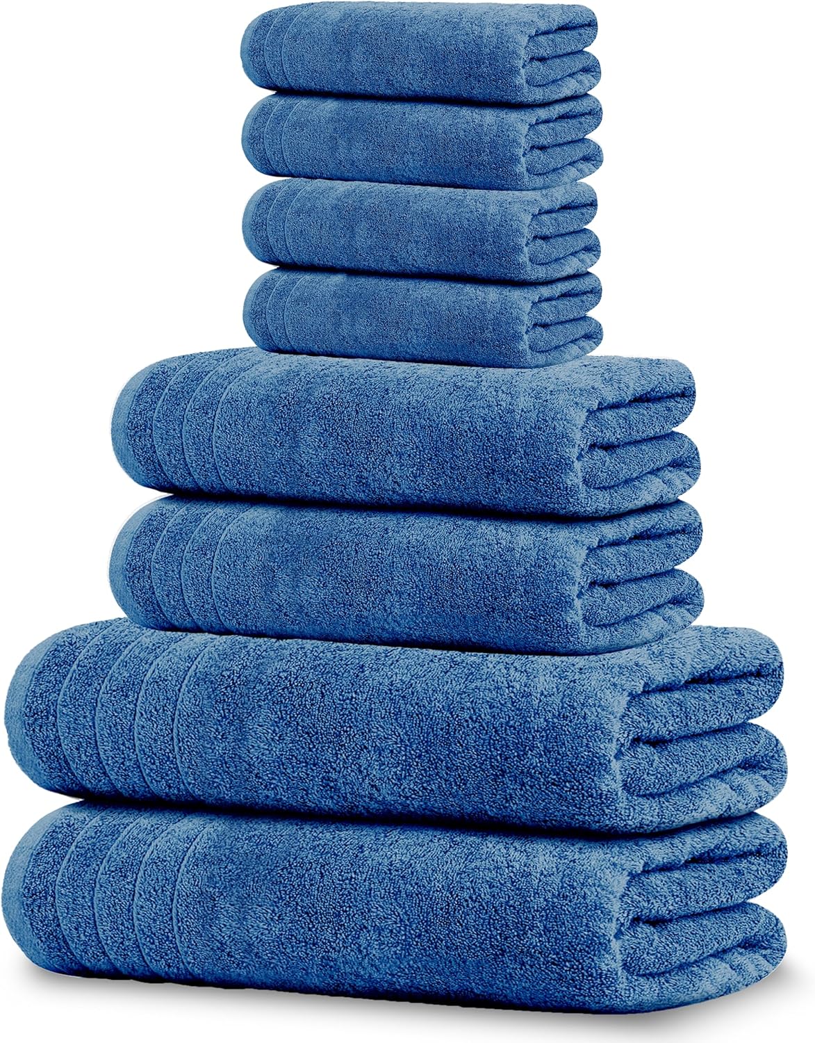 Tens Towels Pack of 8 Towels Set, 2 Extra Large Bath, 2 Hand, 4 Washcloths, 100% Cotton, Lighter Weight, Quicker to Dry, Super Absorbent, Perfect for Bathroom, Cool Grey - Image 4
