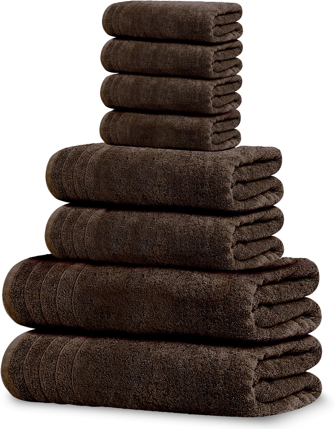 Tens Towels Pack of 8 Towels Set, 2 Extra Large Bath, 2 Hand, 4 Washcloths, 100% Cotton, Lighter Weight, Quicker to Dry, Super Absorbent, Perfect for Bathroom, Cool Grey - Image 3