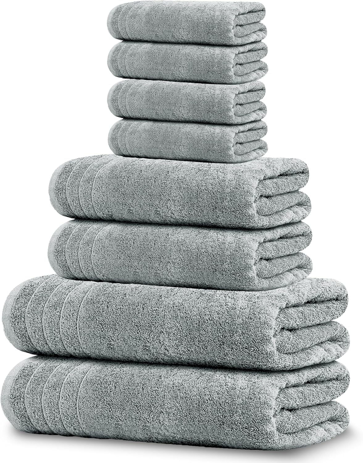 Tens Towels Pack of 8 Towels Set, 2 Extra Large Bath, 2 Hand, 4 Washcloths, 100% Cotton, Lighter Weight, Quicker to Dry, Super Absorbent, Perfect for Bathroom, Cool Grey - Image 13