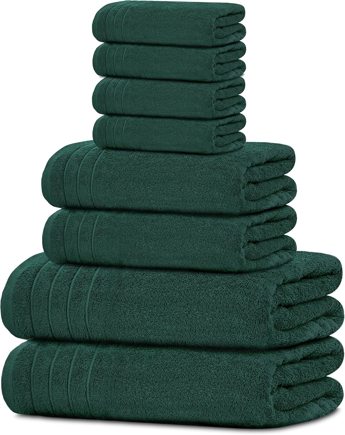 Tens Towels Pack of 8 Towels Set, 2 Extra Large Bath, 2 Hand, 4 Washcloths, 100% Cotton, Lighter Weight, Quicker to Dry, Super Absorbent, Perfect for Bathroom, Cool Grey