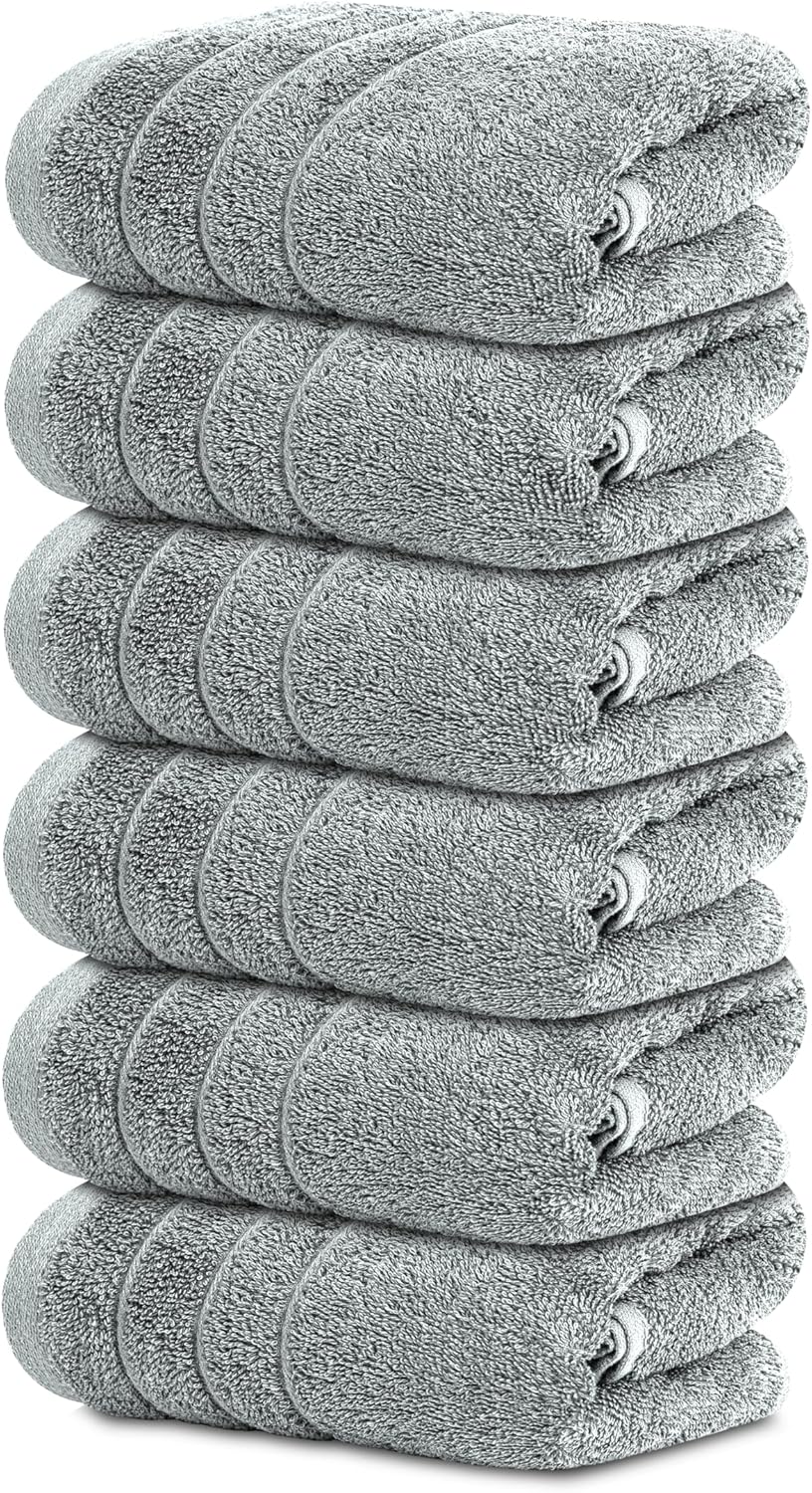 Tens Towels Pack of 6 Hand Towels, 100% Cotton, Lighter Weight, Quick to Dry, 16 x 28 Inches, Super Soft & Absorbent, Perfect for Bathroom & Kitchen, Dark Grey - Image 5