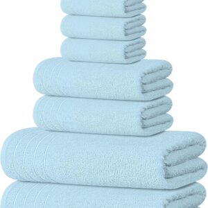 Alternative view of Tens Towels Pack of 8 Towels Set, 2 Extra Large Bath, 2 Hand, 4 Washcloths, 100% Cotton, Lighter Weight, Quicker to Dry, Super Absorbent, Perfect for Bathroom, Cool Grey