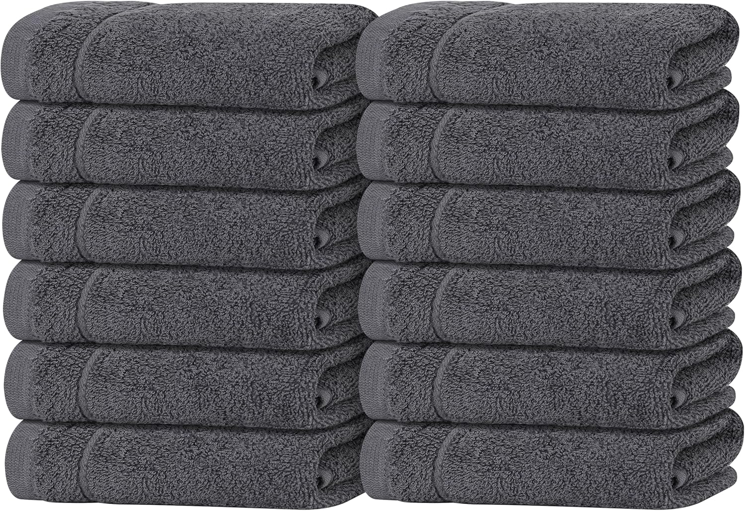 Tens Towels Pack of 60 Washcloths, 12 x 12 Inches, Lighter Weight, Quick to Dry, Super Soft & Absorbent, Gentle Face Towels, Hotel Quality, Perfect for Bathroom, Gym, Spa, Dark Grey - Image 10