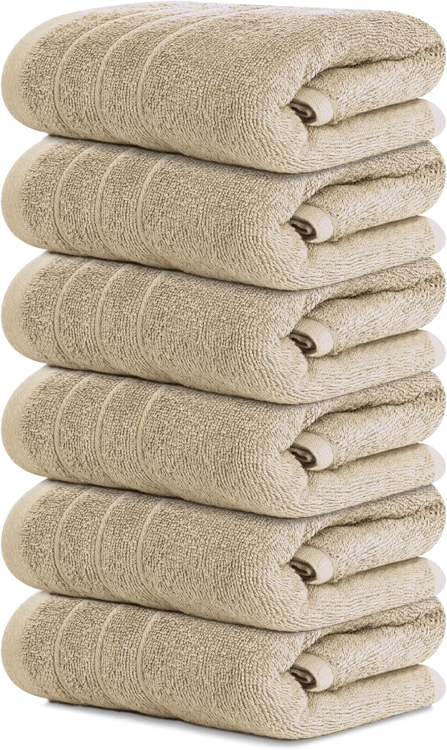 Tens Towels Pack of 6 Hand Towels, 100% Cotton, Lighter Weight, Quick to Dry, 16 x 28 Inches, Super Soft & Absorbent, Perfect for Bathroom & Kitchen, Dark Grey - Image 7