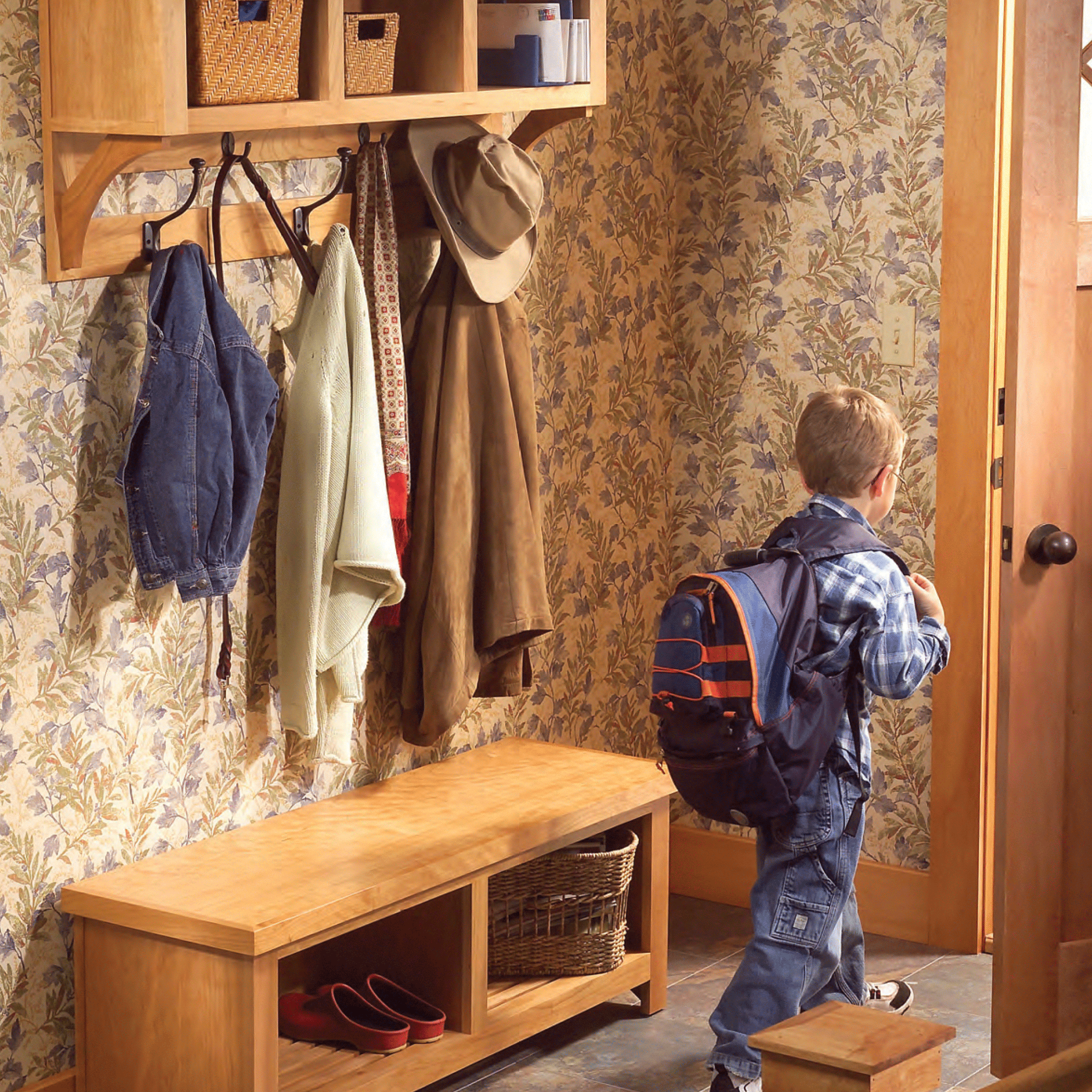 Coat Rack Storage Bench - Image 2